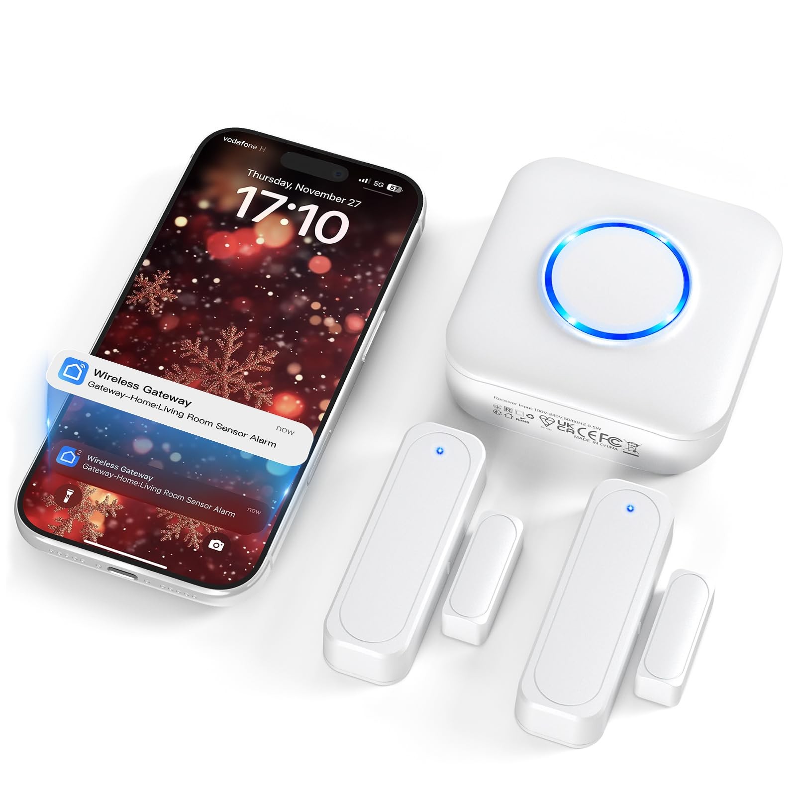 Door Chime, Smart WiFi Door Sensor Chime Window Sensor Alarm for Business/Kid...