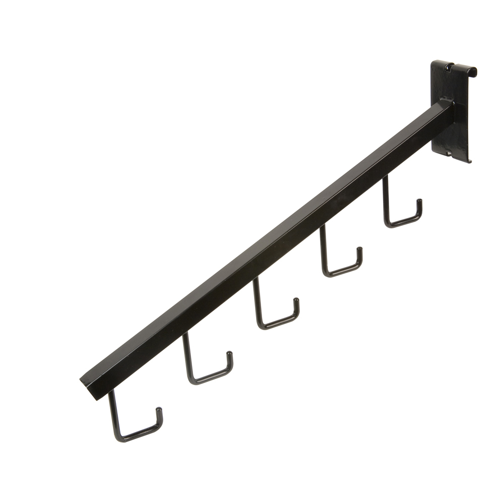 5 HOOK WATERFALL SQUARE TUBE BLACK FOR GRID 6pk