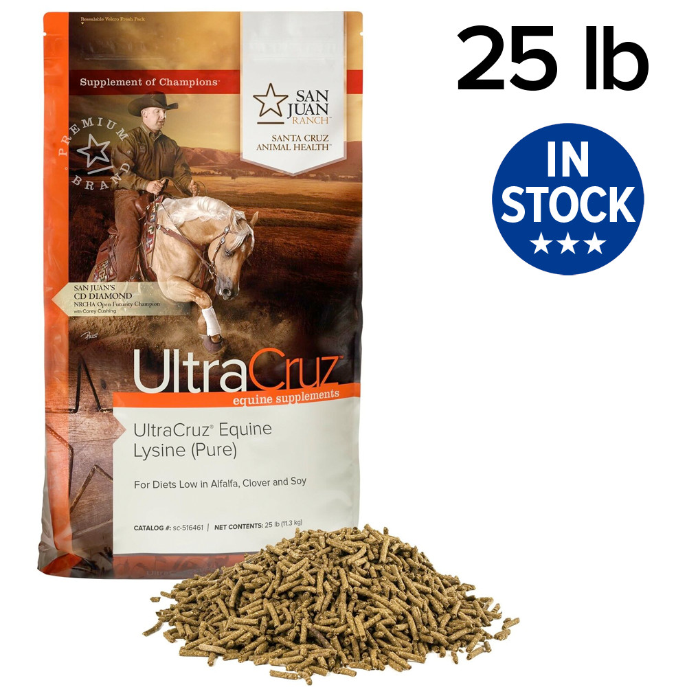 UltraCruz Equine Lysine Supplement for Horses, 25 lb, Pellet (200 Day Supply)