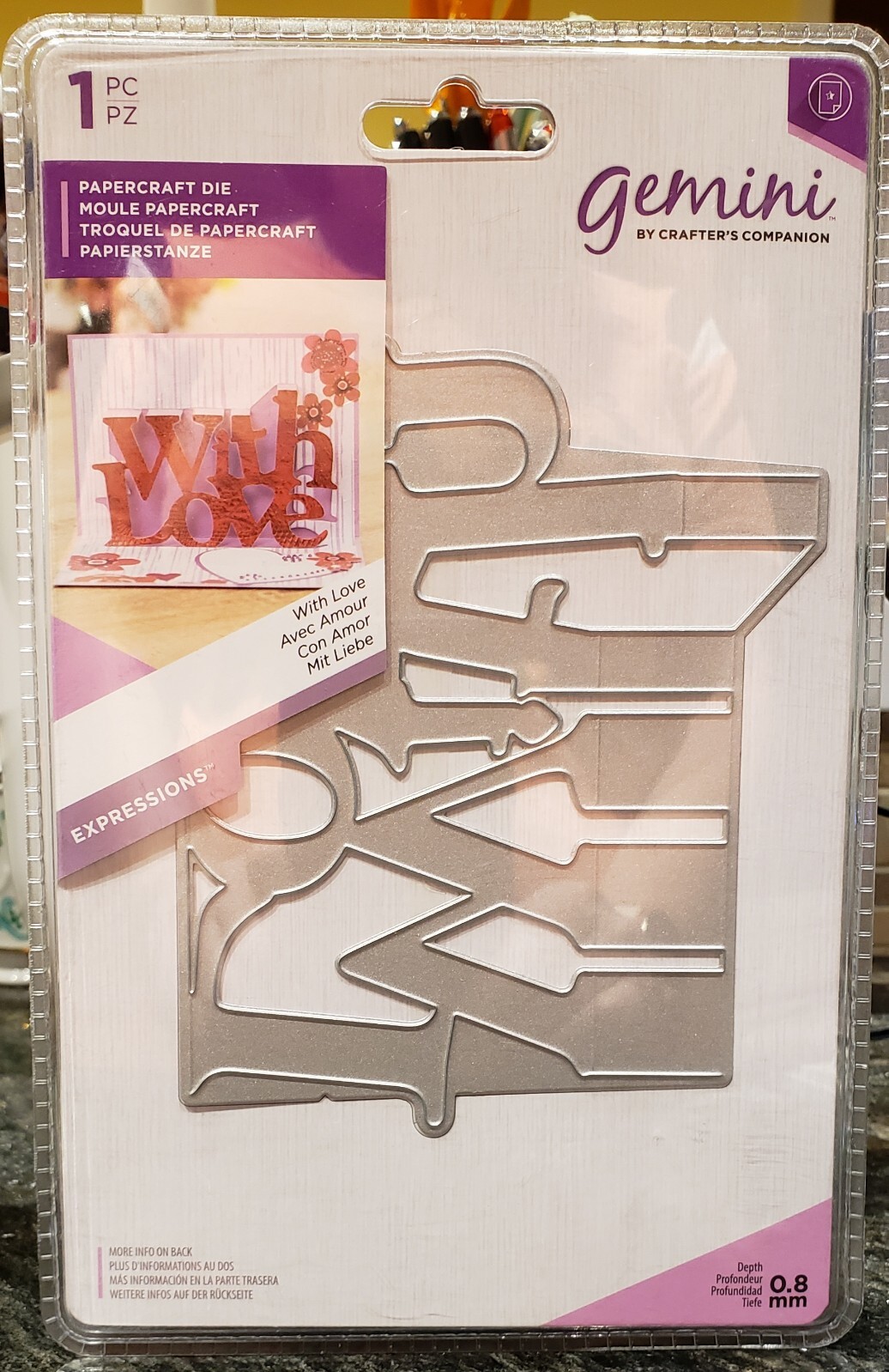 Gemini WITH LOVE 3-D Pop Out Word Die Expressions by Crafter's Companion 5" x 4"