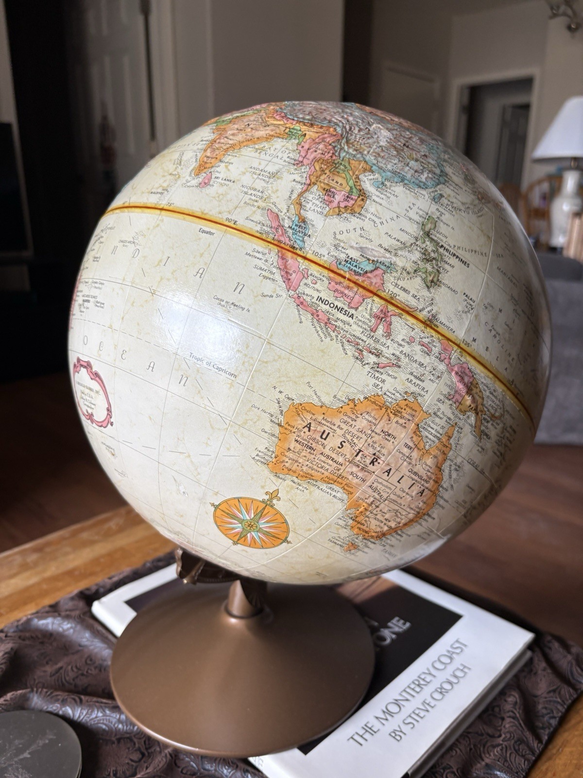 Replogle Globes World Classic Series 12" Tabletop Globe Vintage Antique Brass