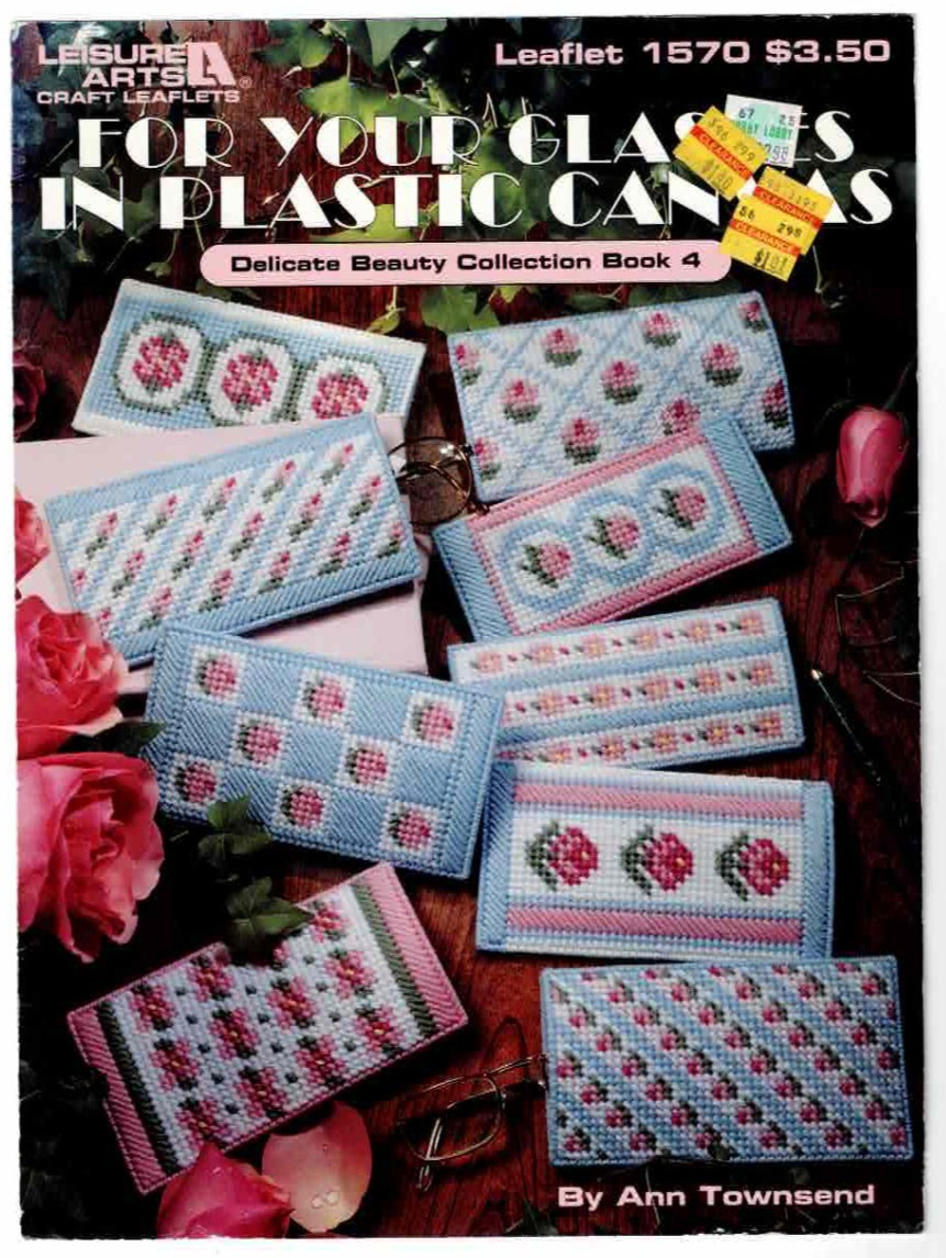 Glass Cases Plastic Canvas Pattern Book 9 Projects Eyeglass Covers 1994 Vintage