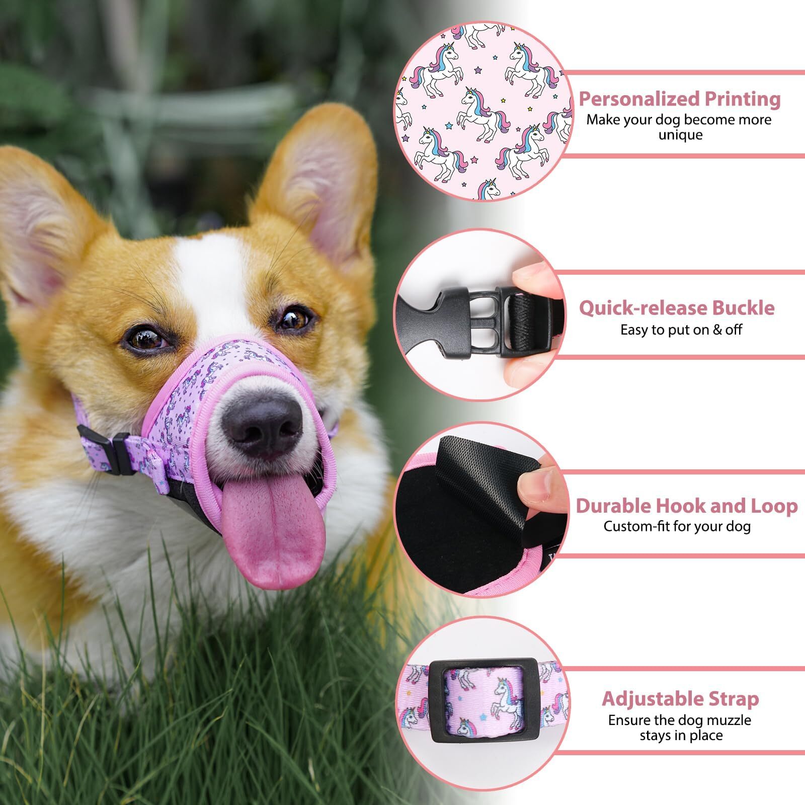Dog Muzzle, Soft Dog Muzzles for Small Medium Large Dogs, Breathable Muzzles ...