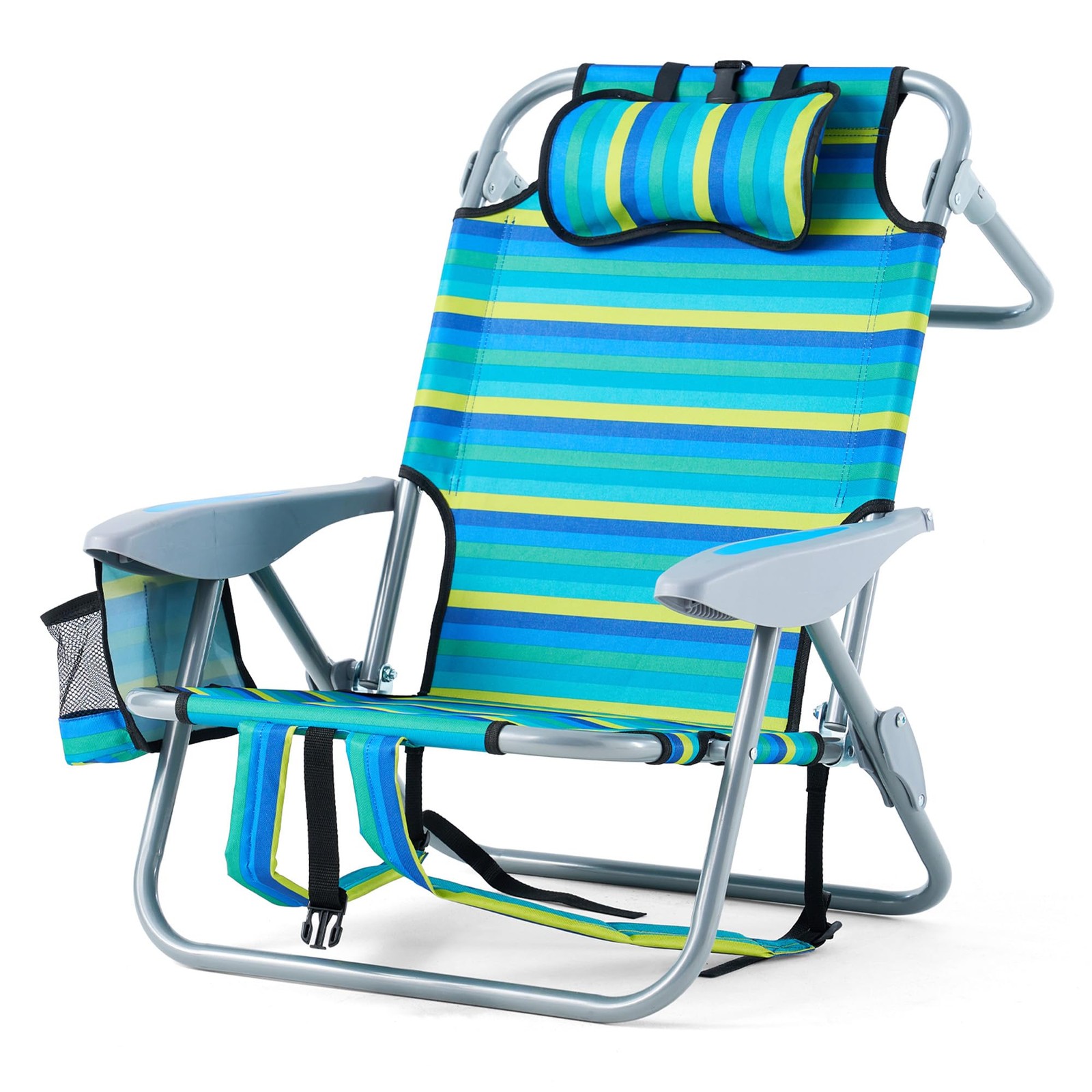 Portable Recliners Chair for Adults, Outdoor Camping Chair Lay Flat Folding B...