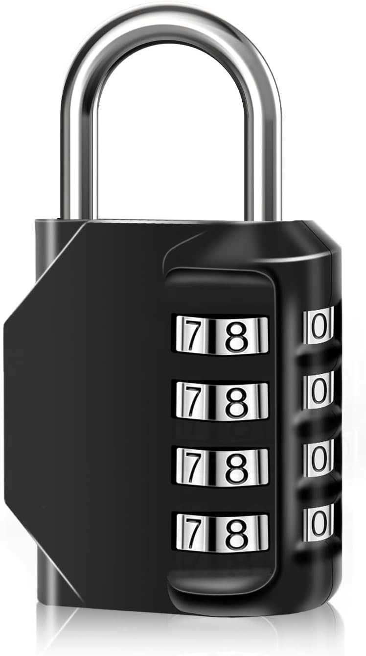 Waterproof 4-Digit Combination Lock for Gates, Lockers, Toolbox, 1PC Black
