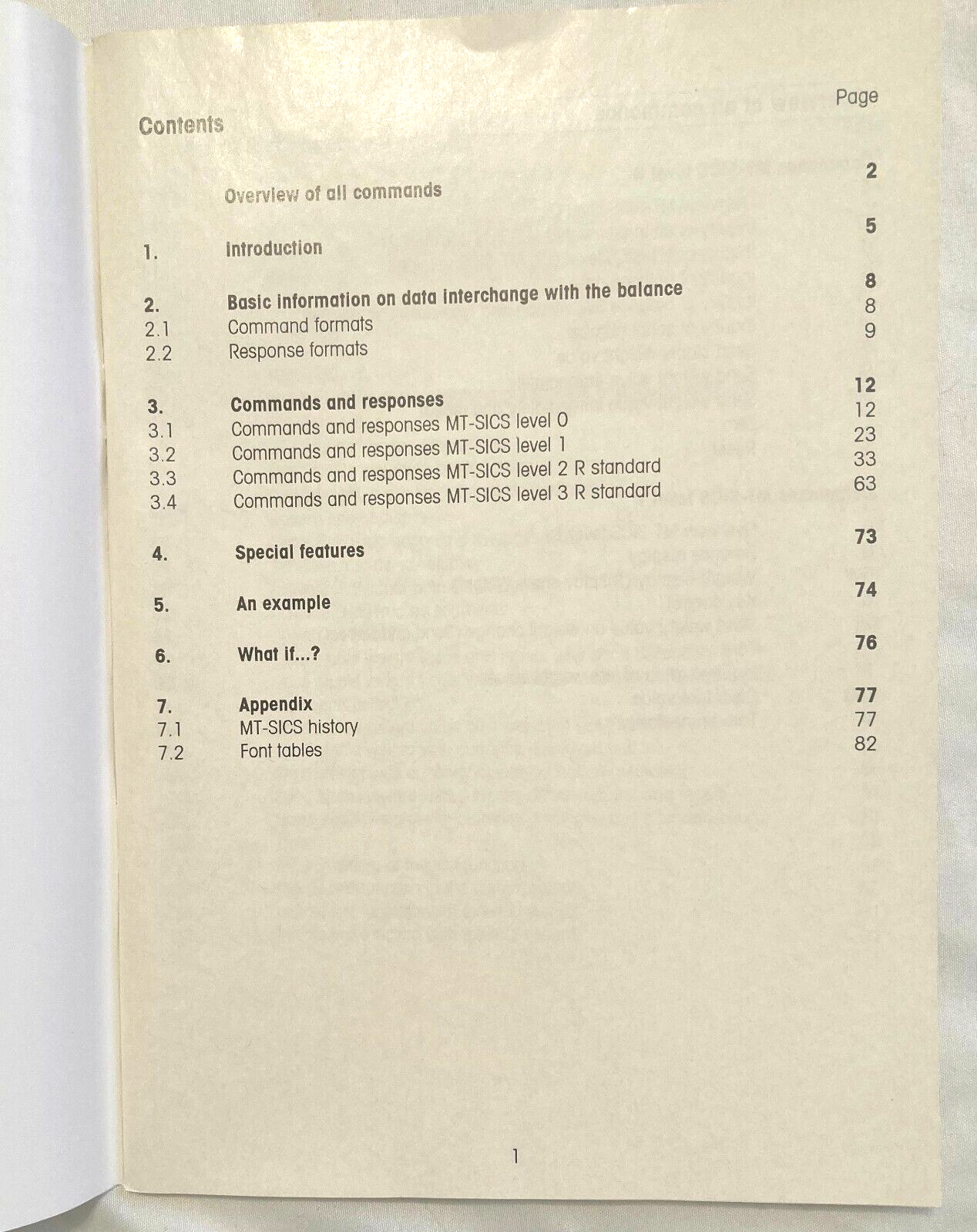 METTLER TOLEDO Standard Interface Command Set Reference Manual MT-SICS 0 1 2 3