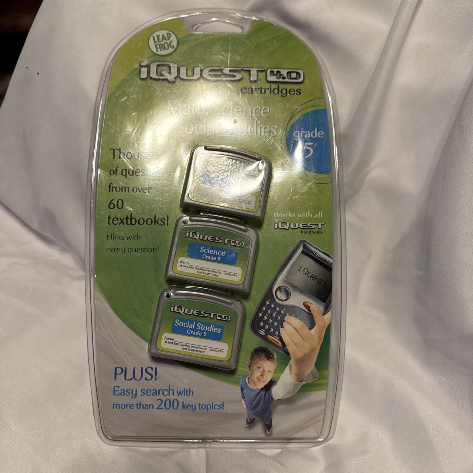 Leap Frog IQuest 4.0 Cartridges Set of 3 Math Science Social Studies Grade 5