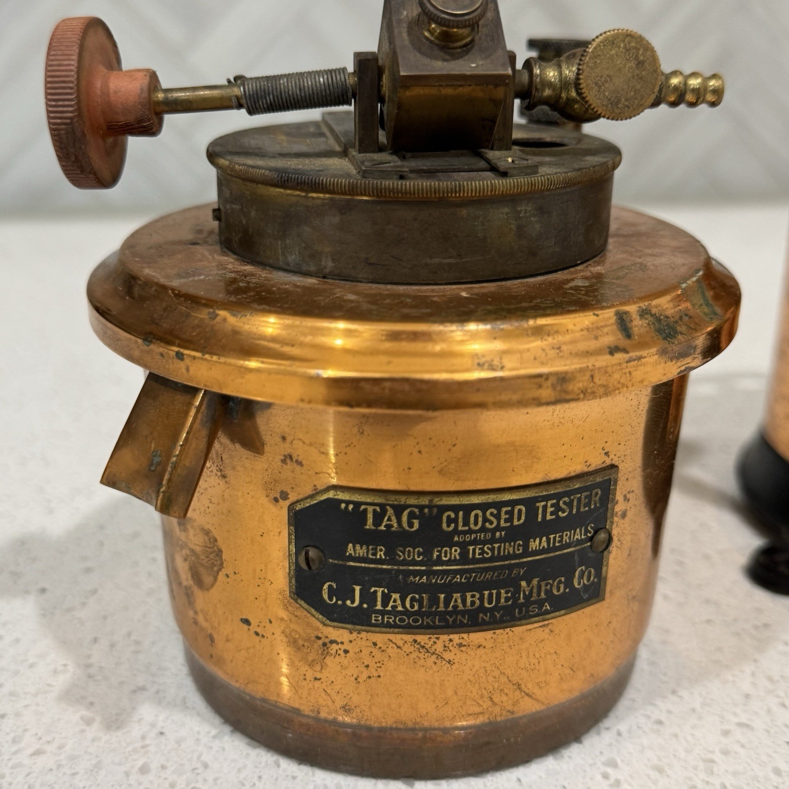 Antique CJ Tagliabue Mfg Co Copper Closed Flash Point Petroleum Tester UNTESTED