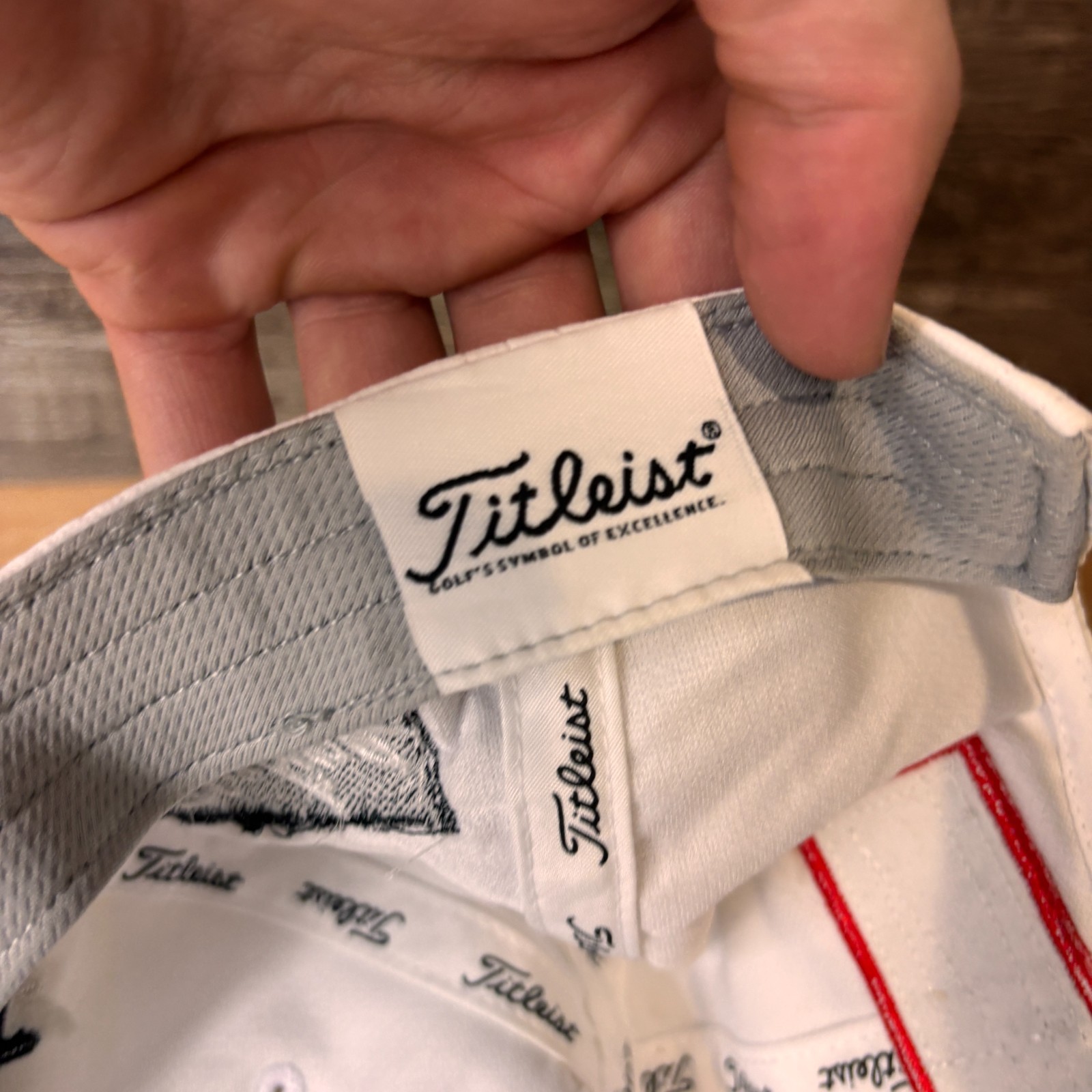 Titleist Hat Strap Back White Golf Embroidered Script Sterling Silver Meats