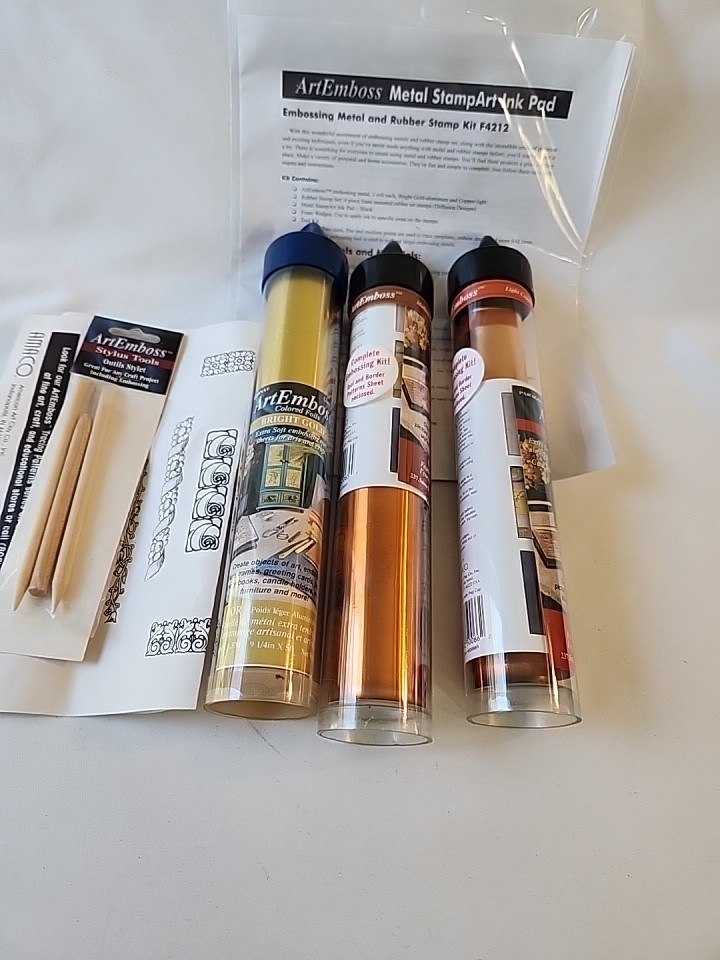 Bundle ArtEmboss Craft Medium Copper Embossin Kit 9.25 x 12 Metal Tool Pattern