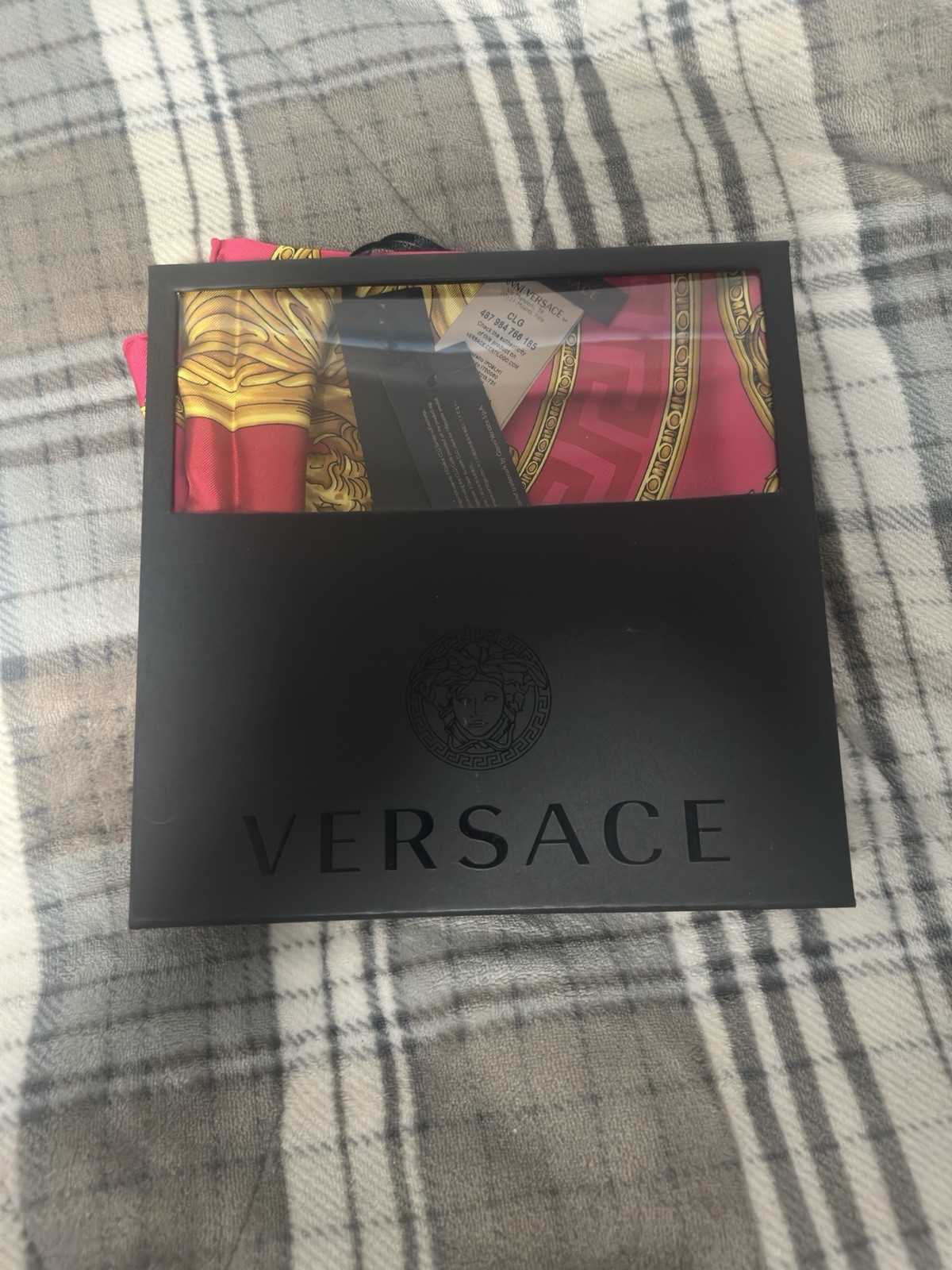 Gianni Versace Bold Fuchsia & Gold „House Of Versace“ 100 % Silk