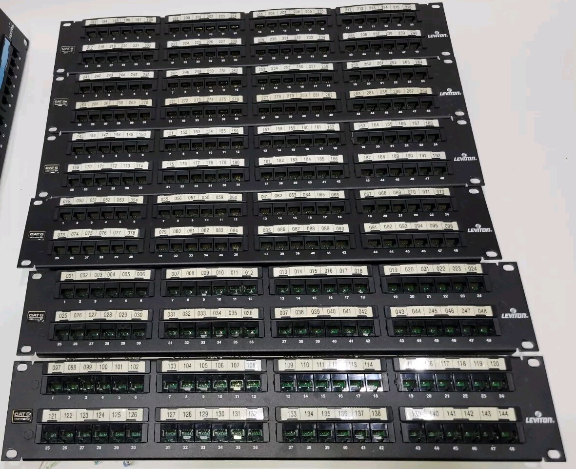 Leviton Cat6 48-Port 69586-U48 Flat Patch Panel Extreme 6+ QUANTITY OF 6