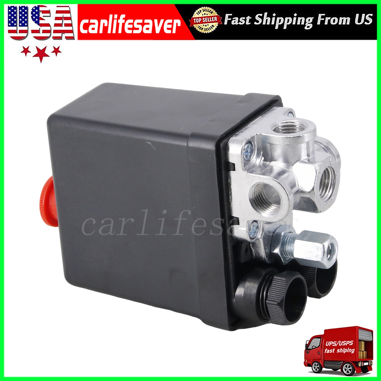For 882-609/ PS104PPL Hitachi Pressure Switch W/ UNLOADER VALVE PUSH PULL ON/OFF