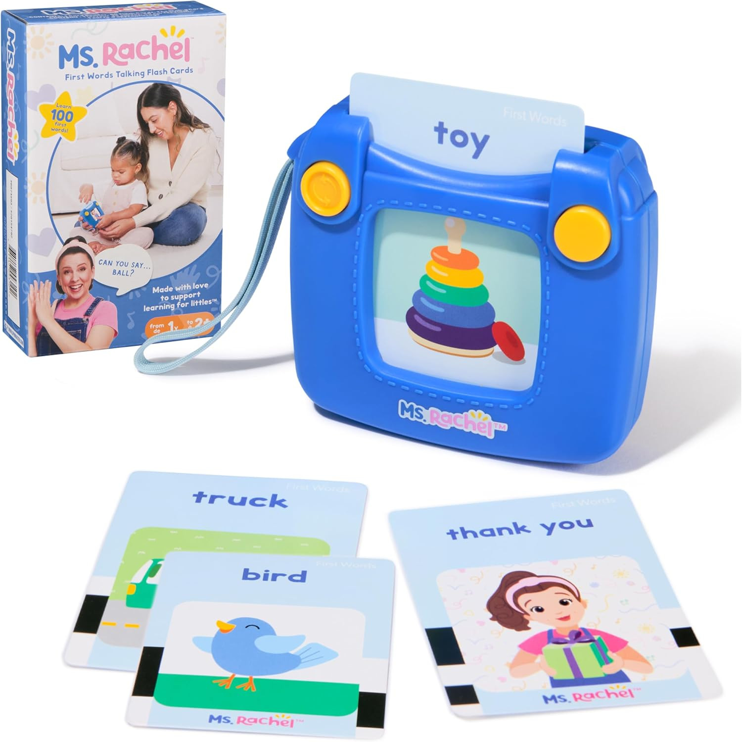 Ms. Rachel First Words Talking Flash Cards with Electronic Reader, 100 Words Toy