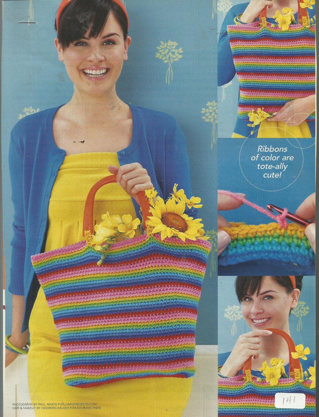 E0726 COLORFUL CARRYALL  CROCHET PATTERN/INSTRUCTIONS
