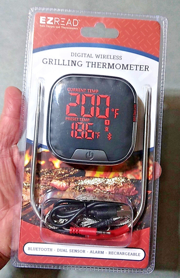 EZ Read Digital Wireless Grilling Thermometer, Factory Sealed