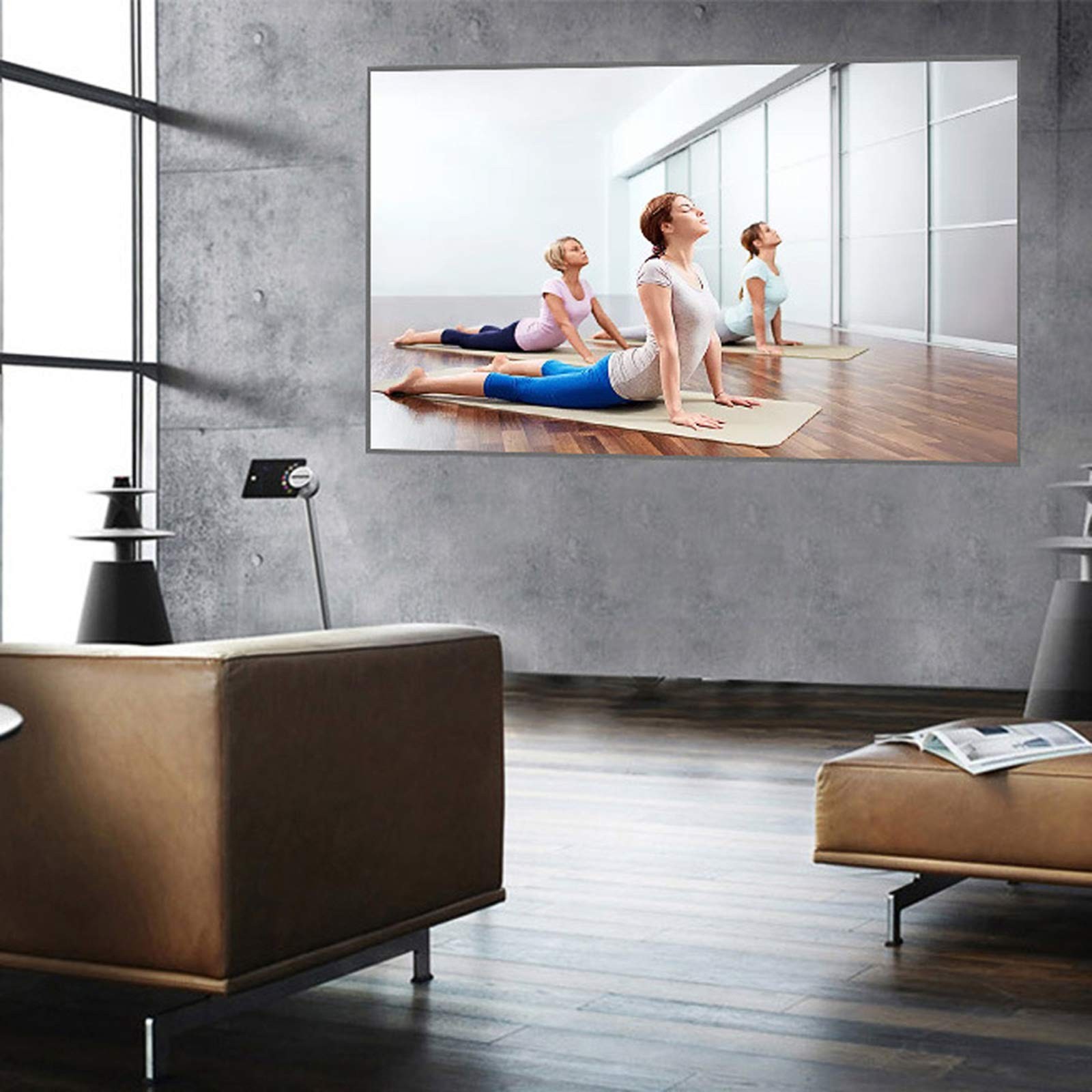 60-inch Portable Projector Screen HD 16:9 Frameless Video Projection
