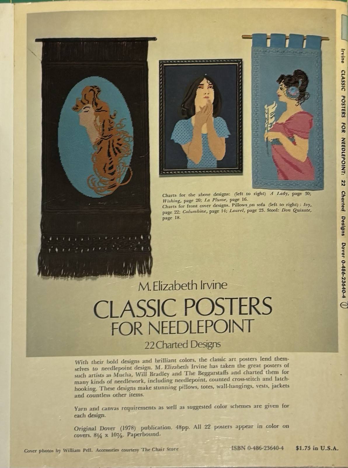 22 Classic Posters by M. Elizabeth Irvine ~ Needlepoint Patterns 1978 Retro