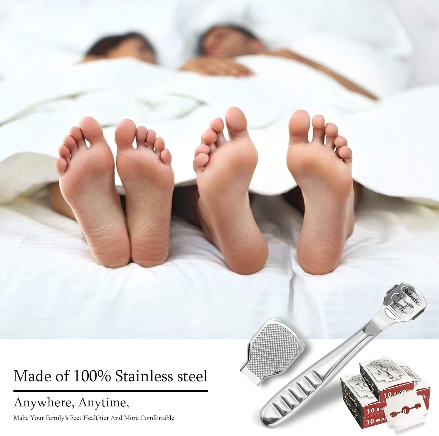 52 Pcs Callus Shaver Set,1 Stainless Steel Foot Razor Handle