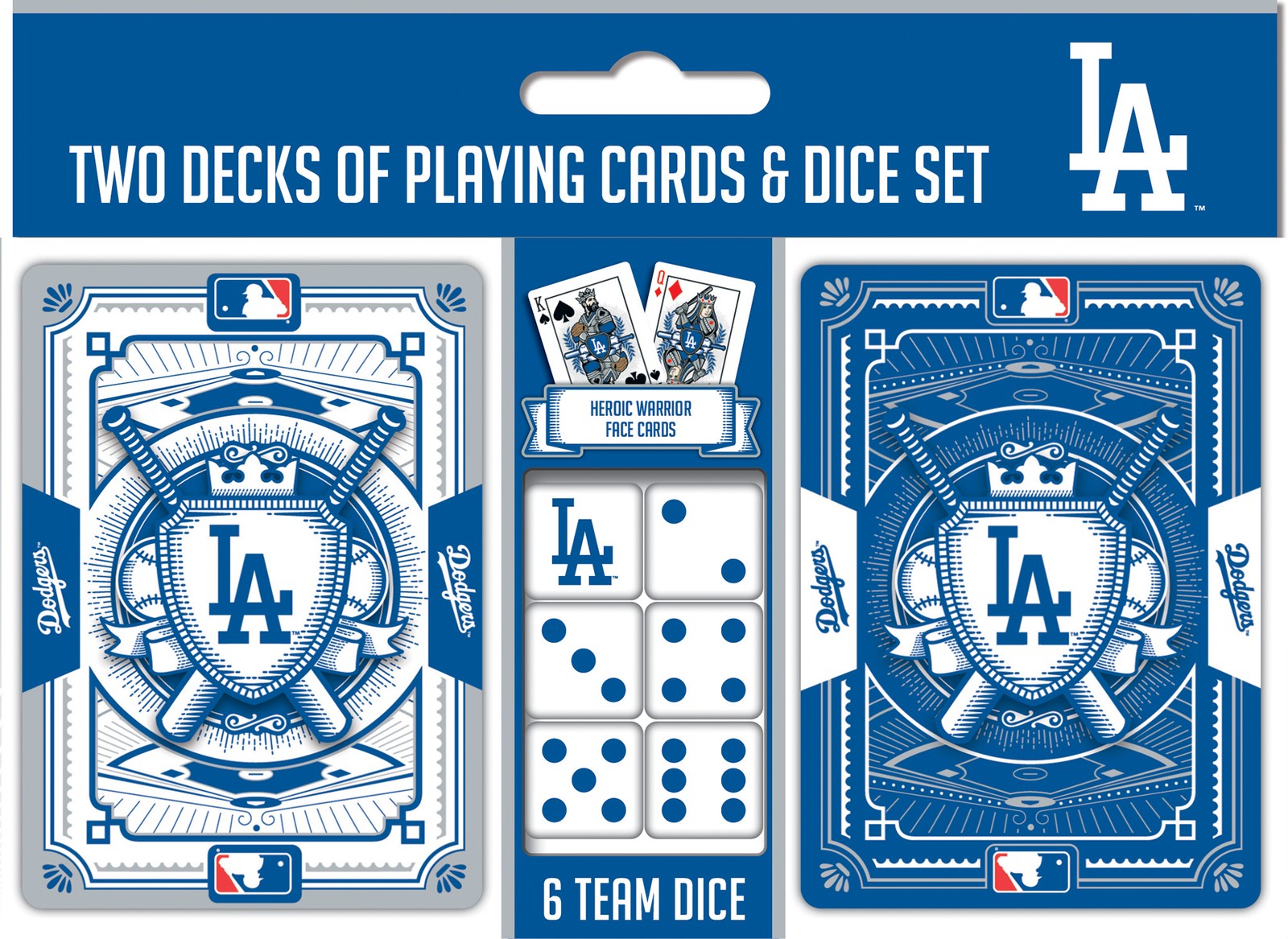MasterPieces - Los Angeles Dodgers - MLB 2-Pack Playing Cards & Dice Set