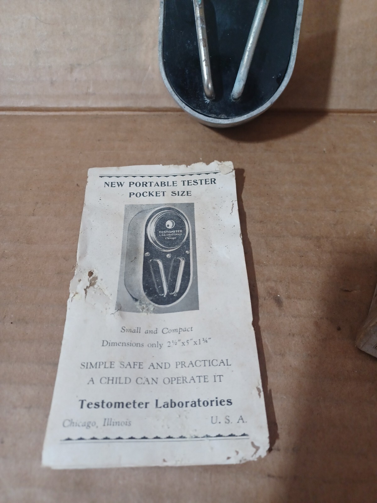 1930s Testometer Laboratories Pocket Size Conductivity Tester Vintage