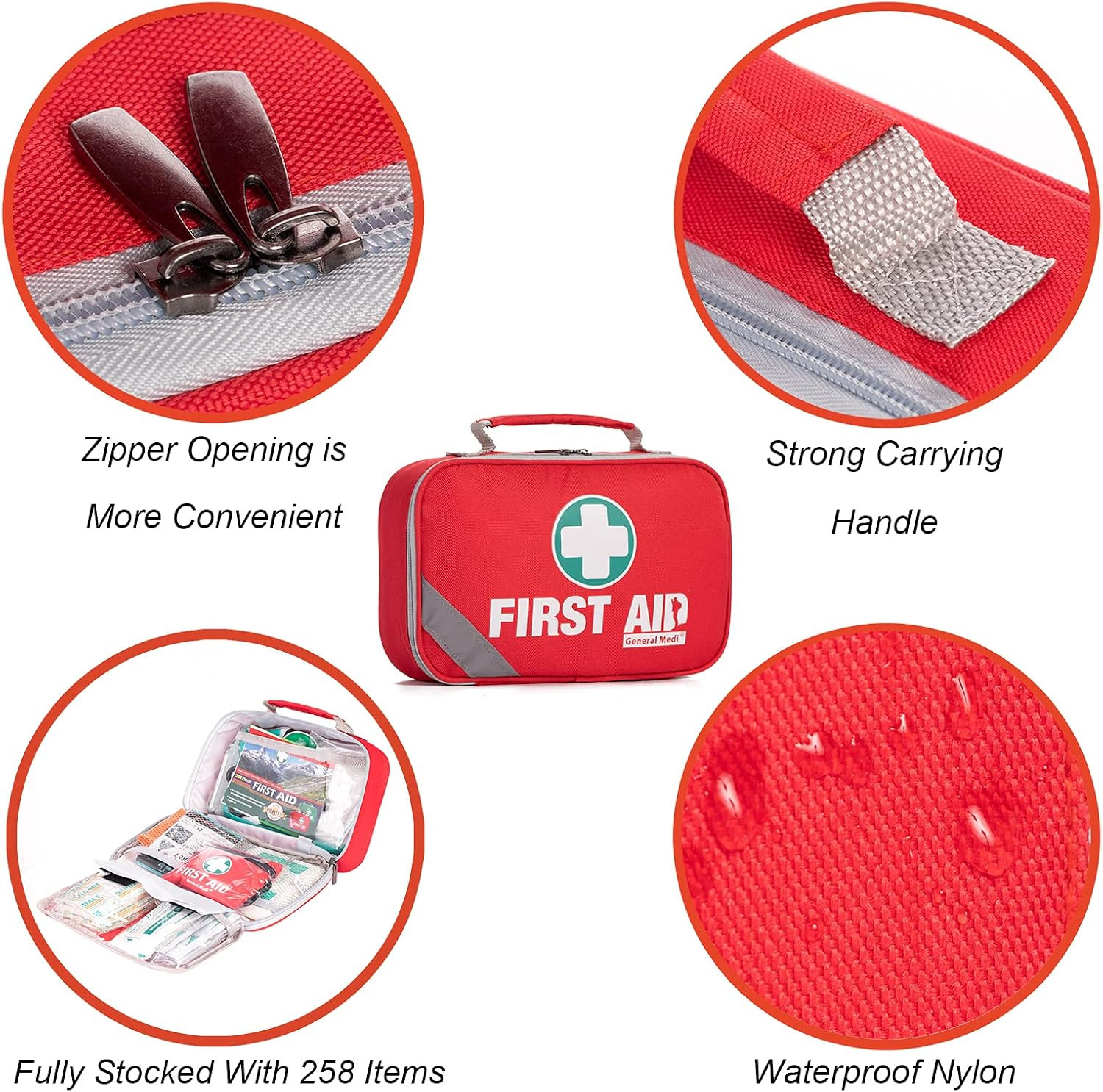 Kit Primeros Auxilios 2 En 1 215 Piezas + Mini 43 Piezas Manta Emergencia Viaje