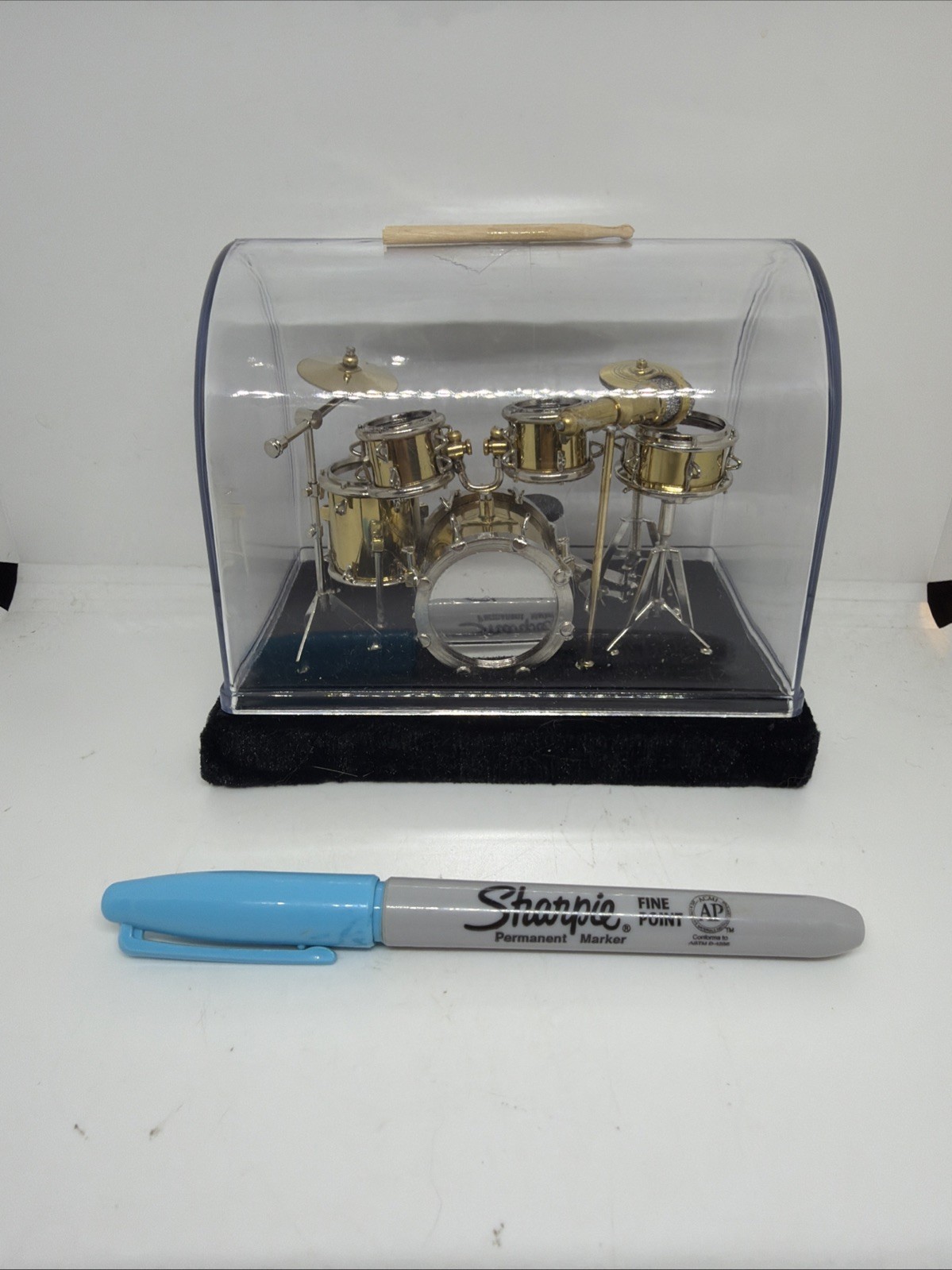 Tissting Mini Drum Model - Miniature Musical Instrument Set with Display Box,...