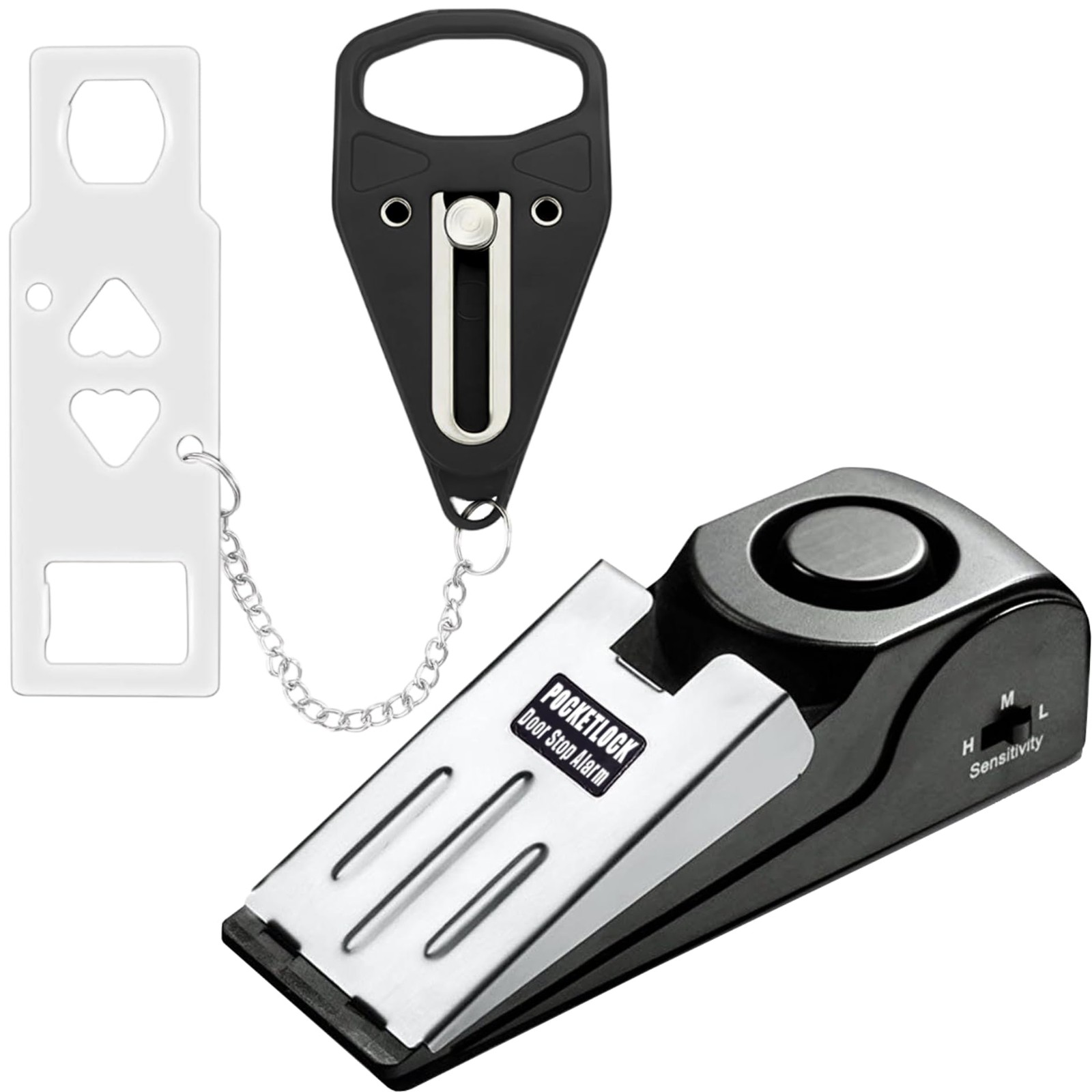 Portable Door Lock + Door Stop Alarm Set – Travel Safety Kit for Hotel Rooms,...