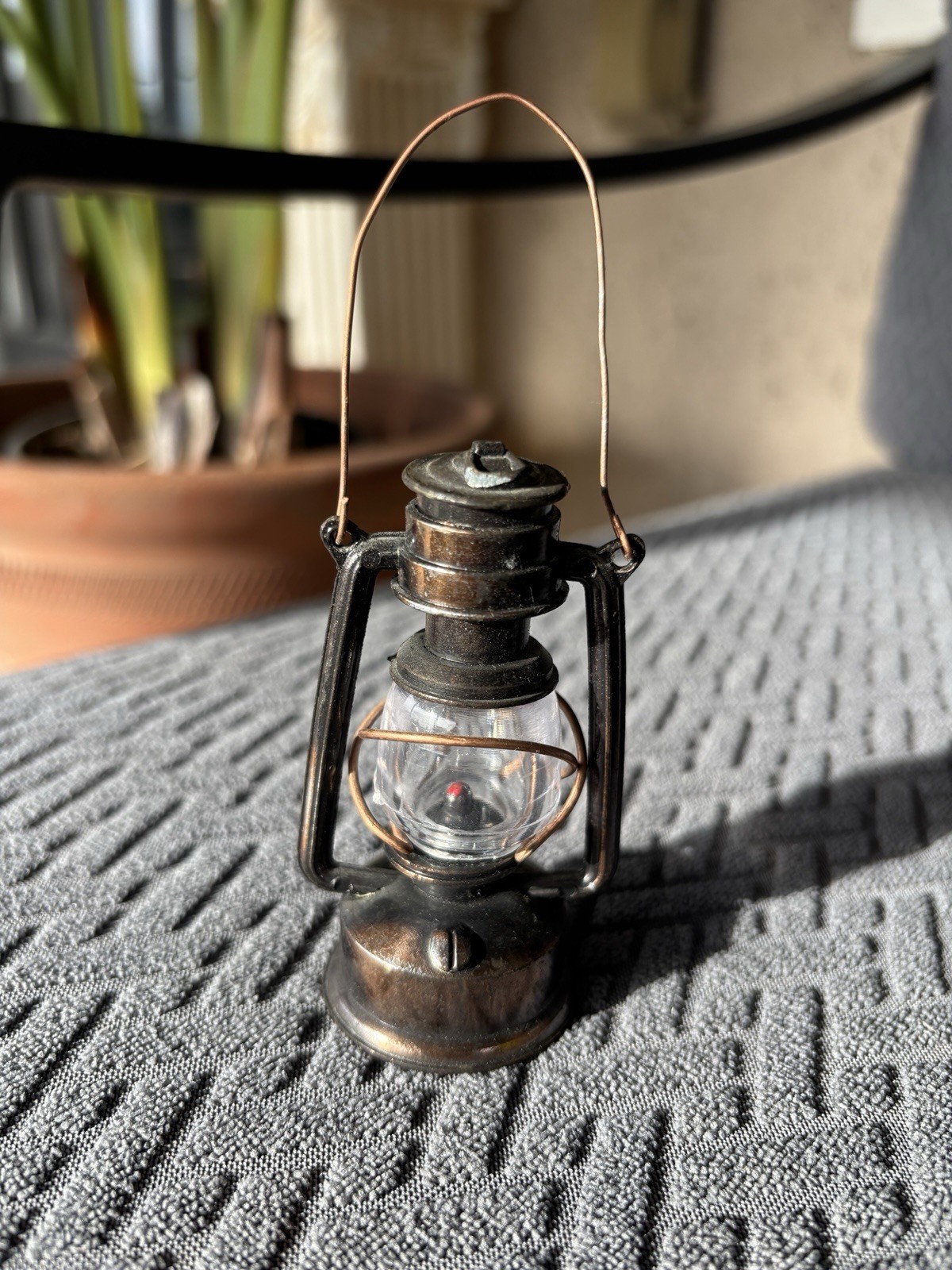 Vintage Novelty Oil Lantern Metal Pencil Sharpener