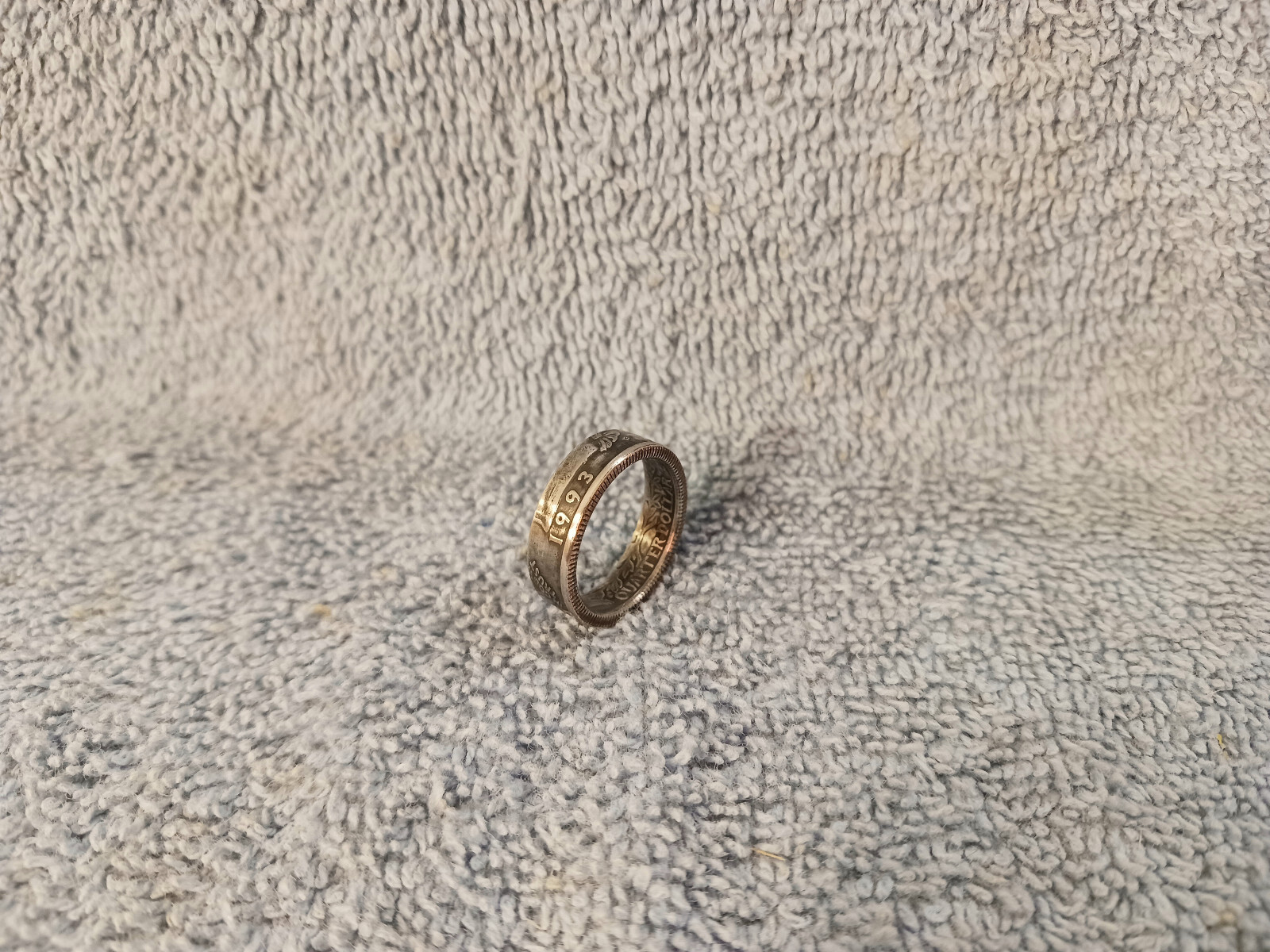 1993  Washington Quarters, coin ring, size 8