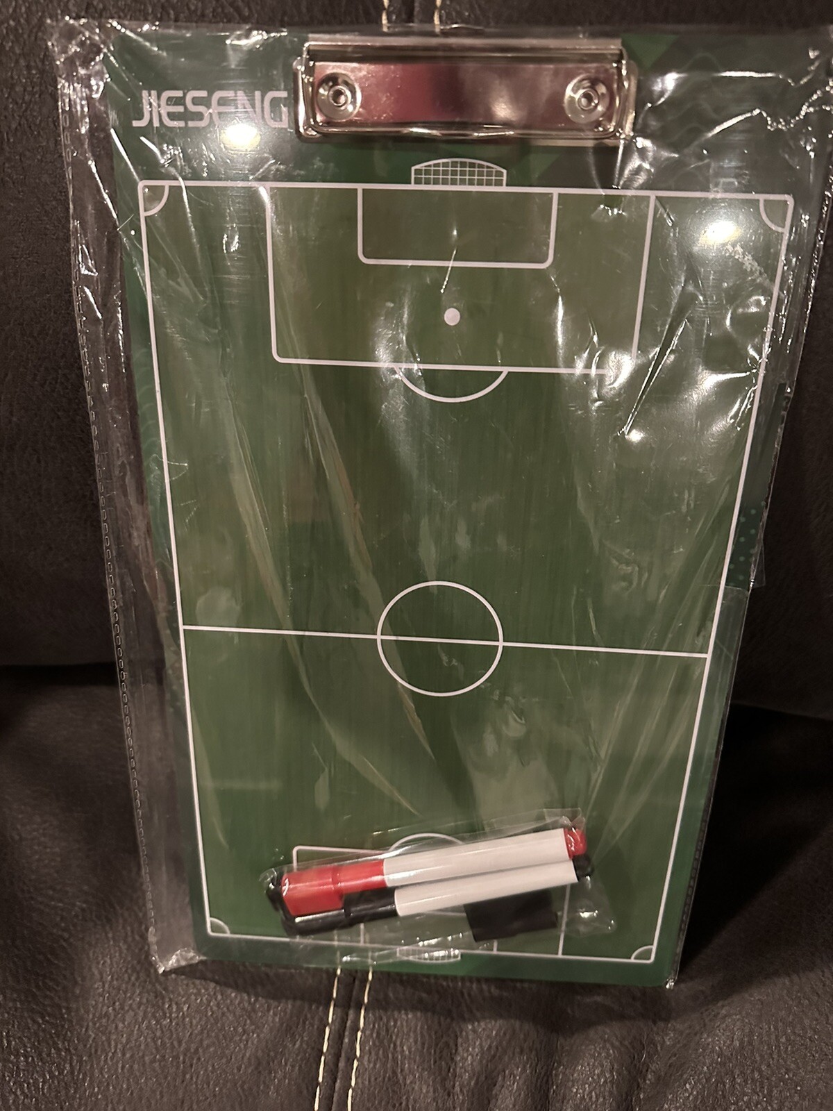 New Jieseng Soccer Football 2-Sided Dry Erase Coaches Board, 2 Markers & Erasers