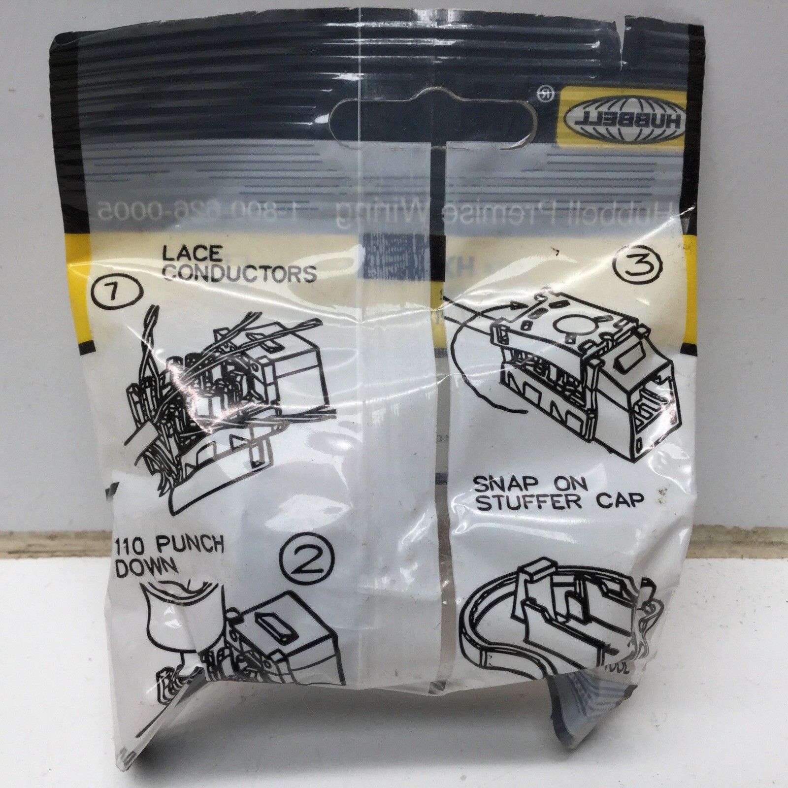 HUBBELL PREMISE WIRING HXJ5EW Telephone/Data, Jack, XCELERATOR Cat 5E, White 3PK