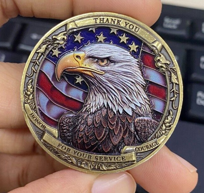 Thank You for Your Service Military Appreciation Veteran Challenge Coins Real 3D