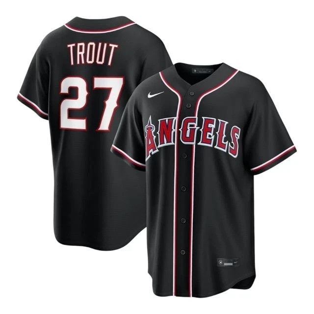 [ All Stitched ] Angels Mike Trout #27  Black Fashion 2026  Jersey
