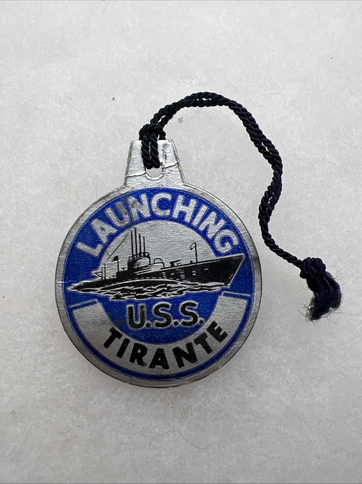 WW2 US Navy USS Tirante Launching Tag (GG402