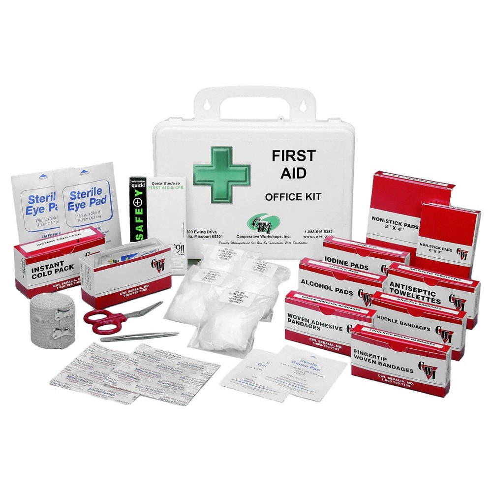 SKILCRAFT 6545-01-433-8399 First Aid Kit w/House,125pcs,10x7",WHT 31NJ26