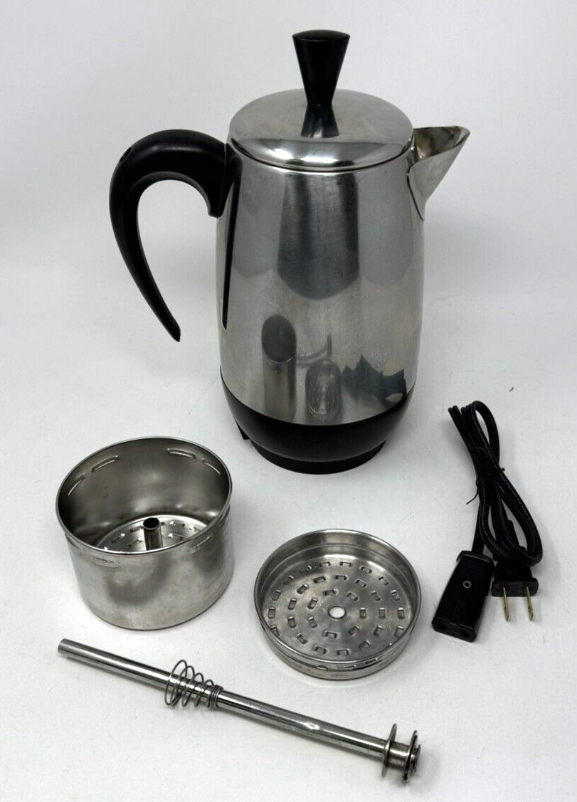 FARBERWARE SUPERFAST 8 CUP COFFEE POT ELECTRIC PERCOLATOR MODEL 138 NEW CORD