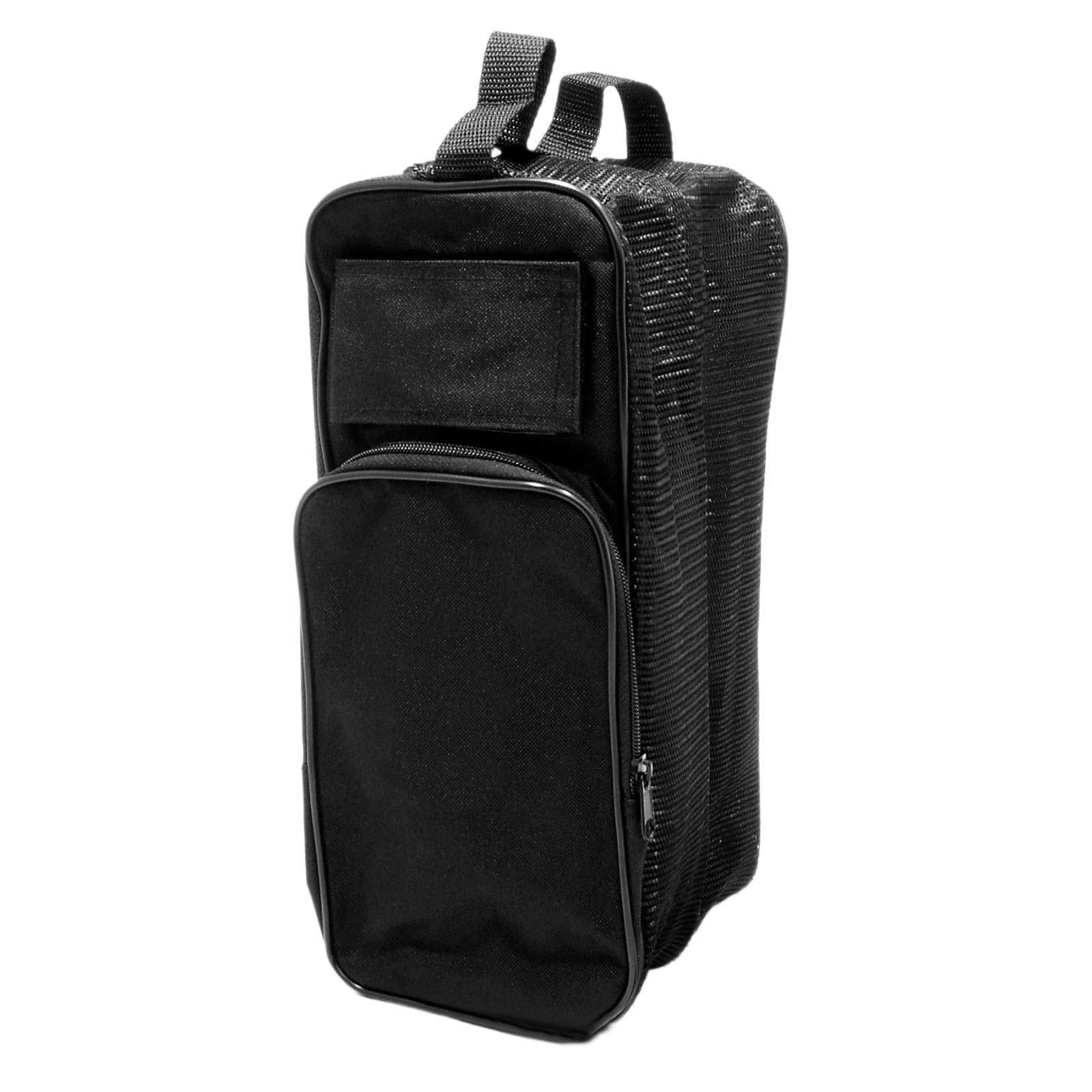 ProActive Sports Deluxe Travel Golf Shoe Bag Black Mesh with Pocket & Handle