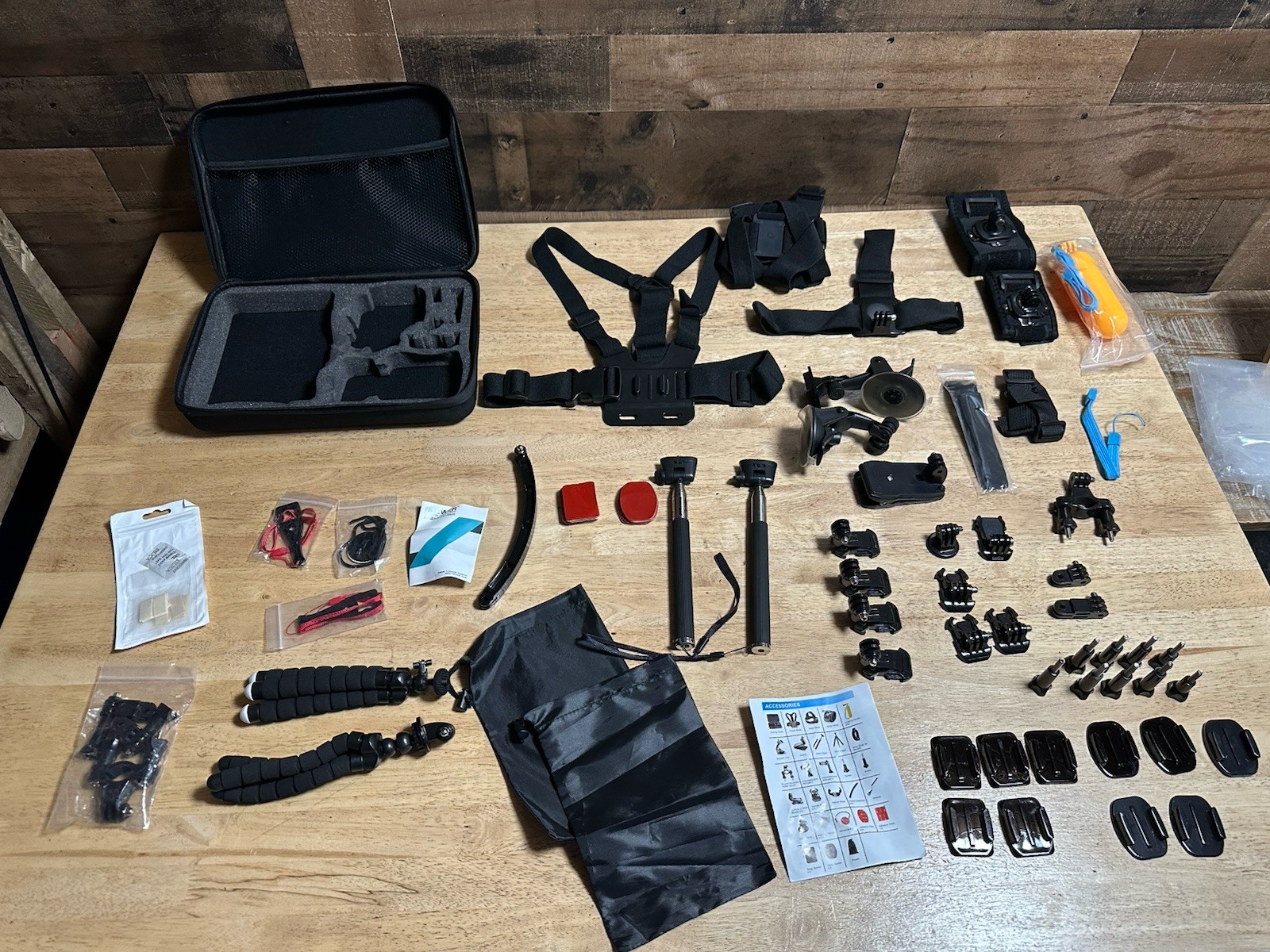 Action Camera Accessory Kit Lot Incomplete For Parts/Pieces GoPro Style Mounts
