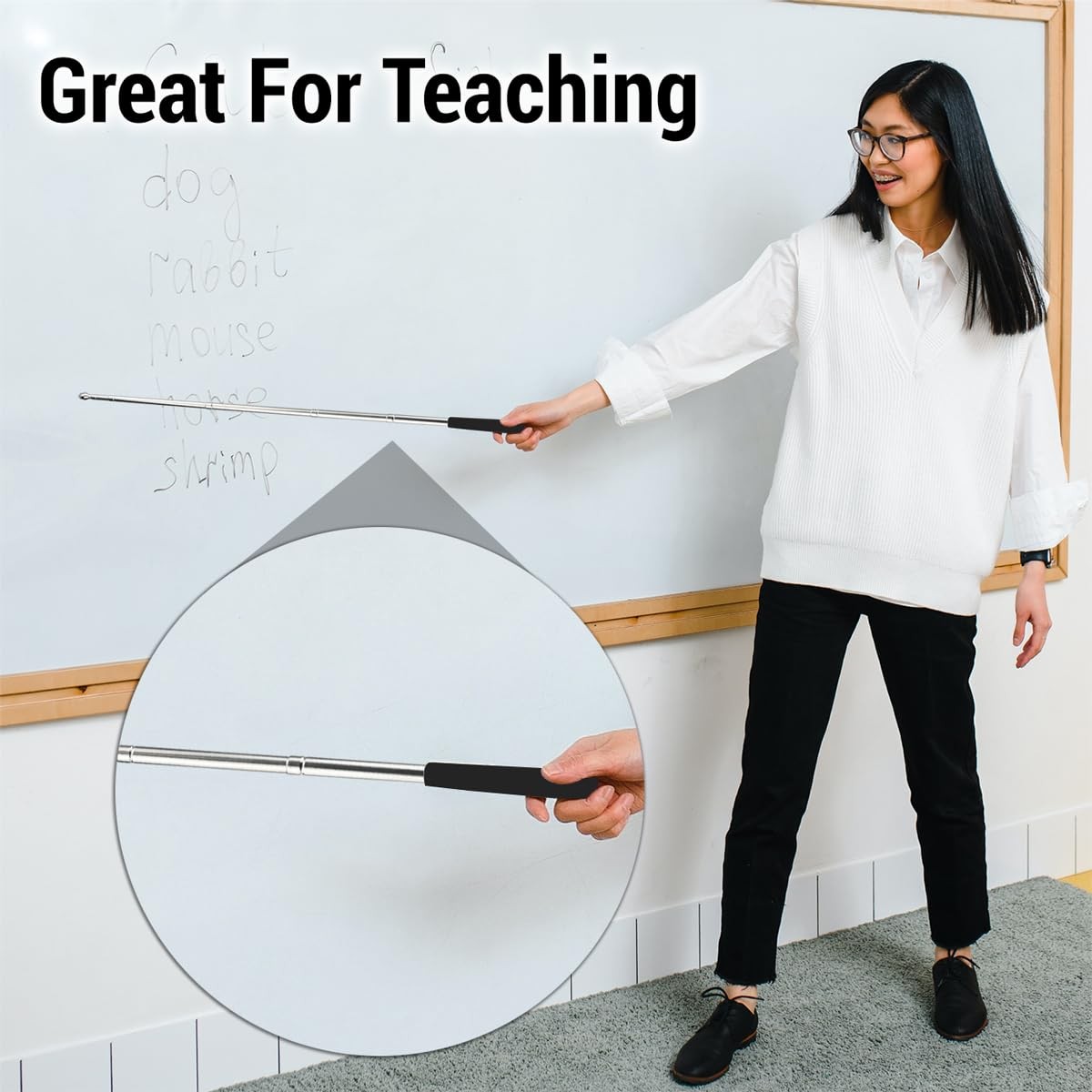 2 Pcs Telescopic Teachers Pointer, Extendable Pointer Stick, Mini Hand...
