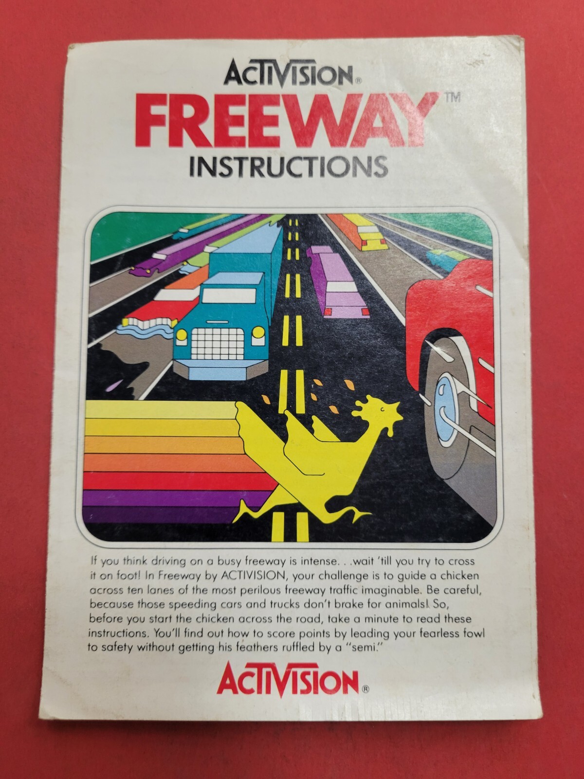 Freeway Manual Intelivision Video Game Manual Only