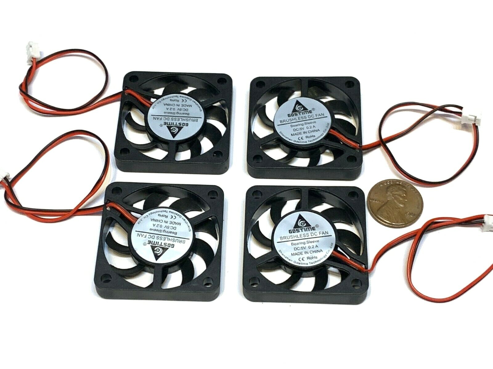 4 Pieces Fan 5v 4007 4cm mini slim small quiet 7mm gdstime 2pin heatsink A36