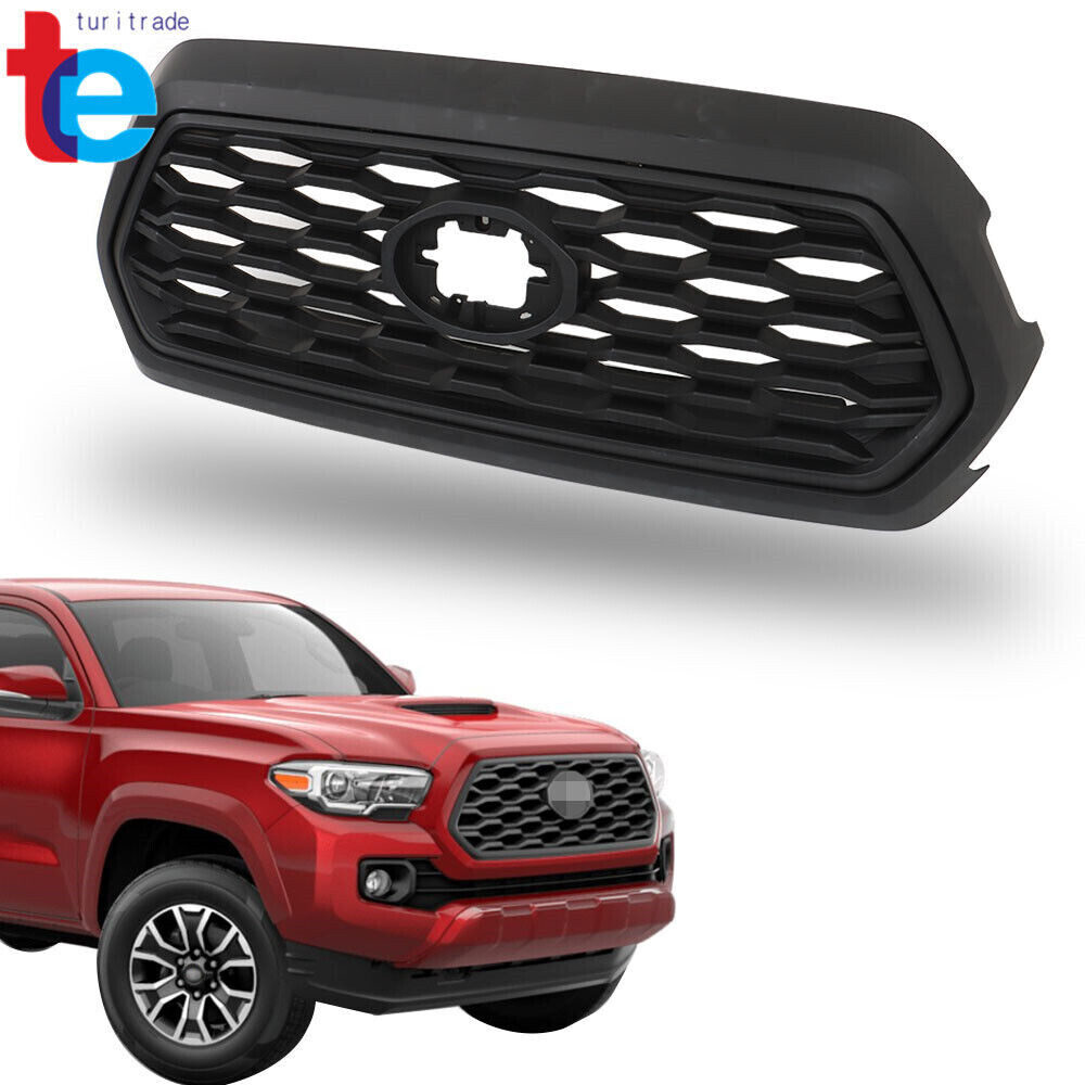 Matte Black Front Upper Grille Grill Assembly For Toyota Tacoma 2016 2017-2022