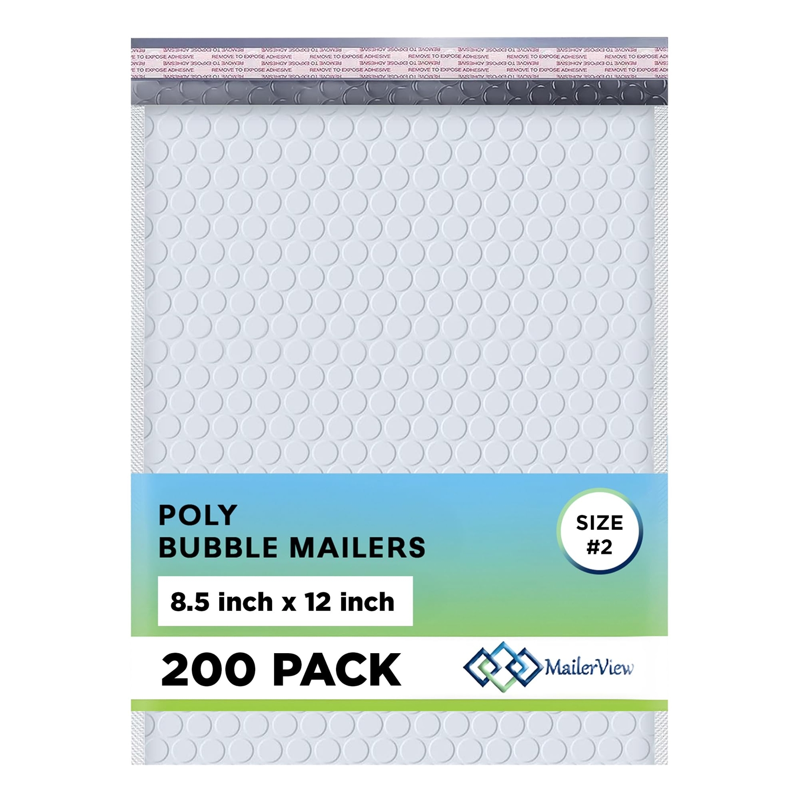 White Poly Bubble Mailers 8.5x12 inch #2 | Self Seal Padded Envelopes | Cushione