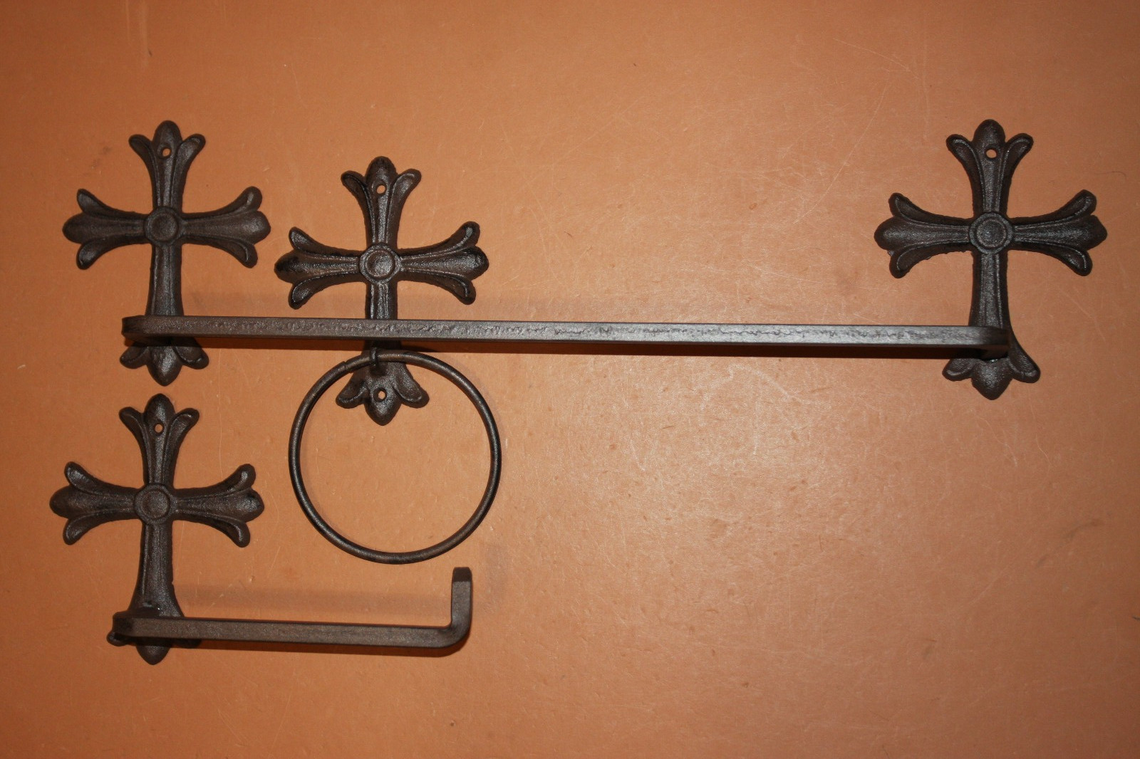 3pc-Cross Bath Set,Religious Home Decor,Misson Revival Cross Design,Gift Idea