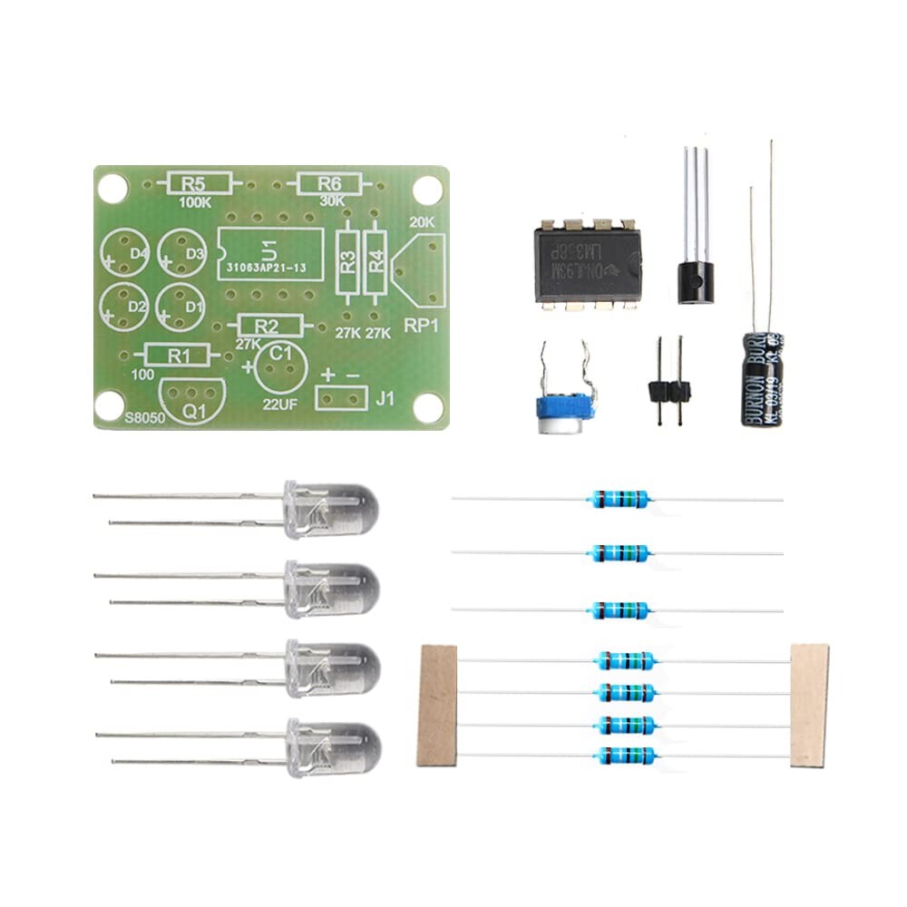 4Pcs LM358 Breathing Light Parts Electronic DIY Fun Making kit Blue Flashing ...