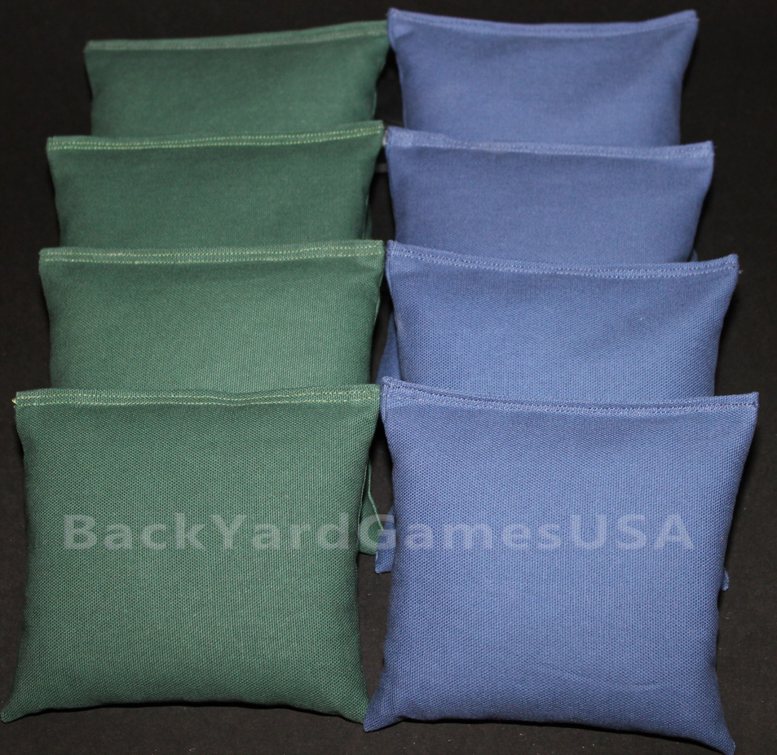 CORNHOLE BEAN BAGS Green & Royal Blue 8 ACA Regulation Corn Hole Game Toss Bags