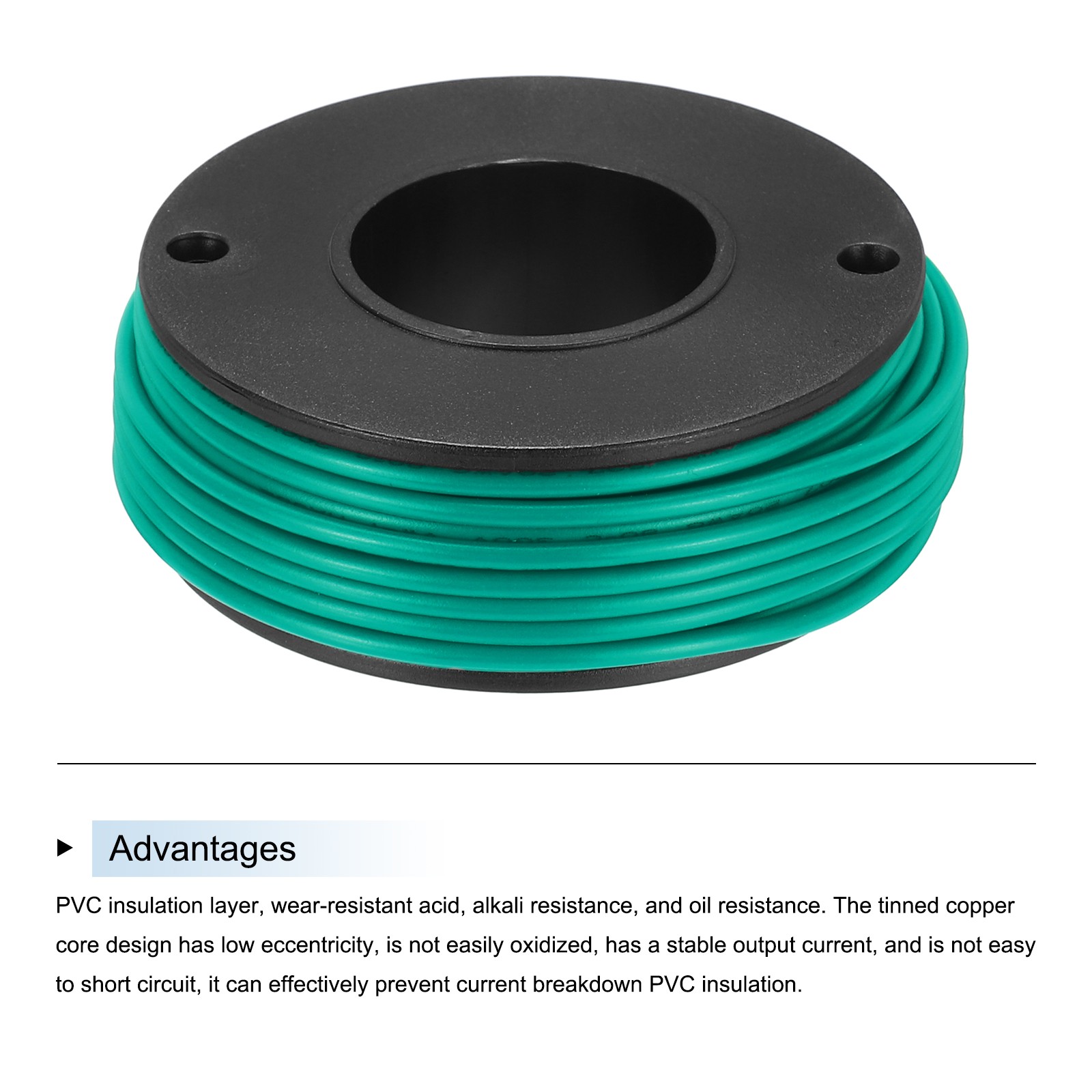 20AWG Stranded Wire Hookup 10M/33ft Green Electrical Wire UL1007 Spool