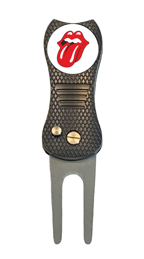 The Rolling Stones Golf Ball Marker + Premium Switchblade Divot Tool Jagger