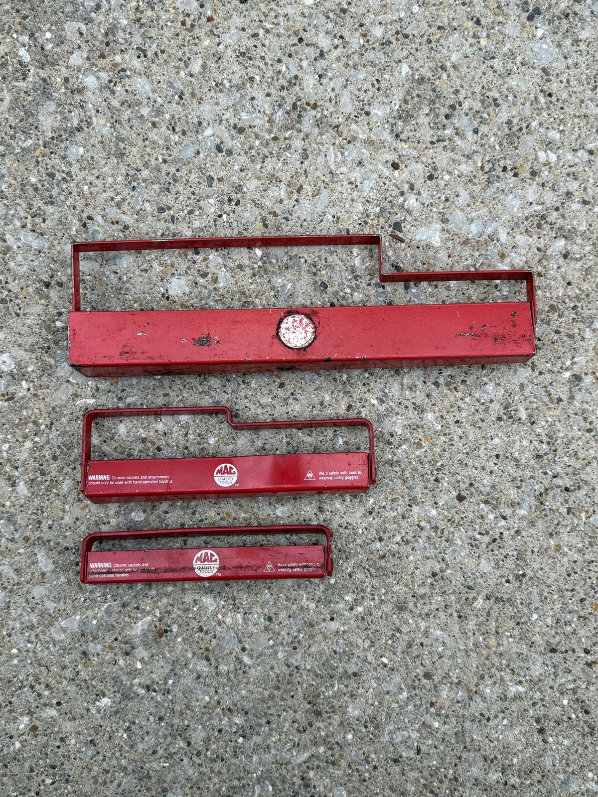 Mac Tools USA Vtg Metal Socket Tray Rack Lot of 3: MT3, NXT1, & Unknown